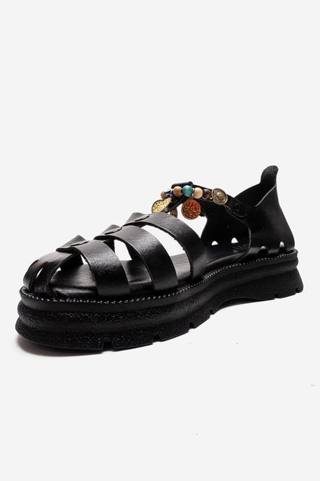 Solis Leather Beaded Sandal - Image 6