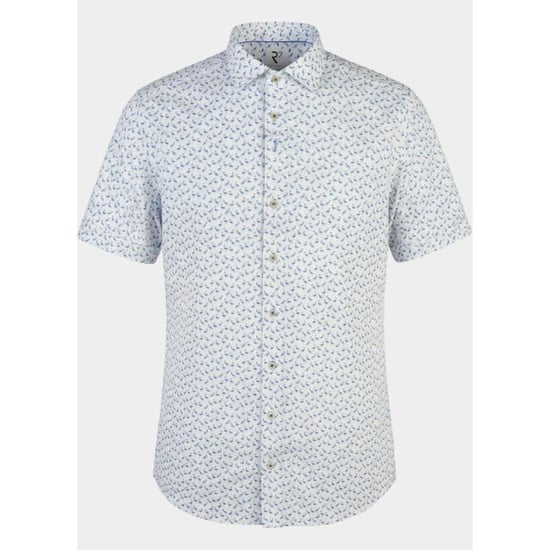 R2 Amsterdam Casual hemd korte mouw blue flamingo seersucker shor 132.wspss.032/014 - Image 3