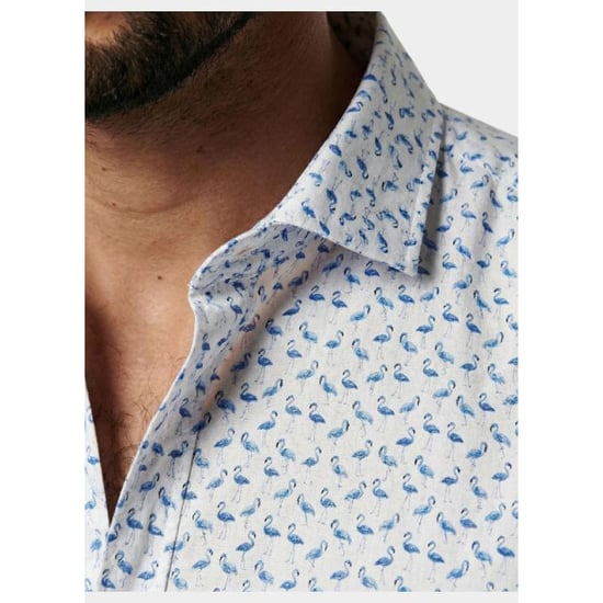 R2 Amsterdam Casual hemd korte mouw blue flamingo seersucker shor 132.wspss.032/014 - Image 4