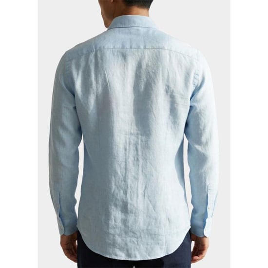 Bos Bright Blue Casual hemd lange mouw linnen shirt 5405.426/214 - Image 2