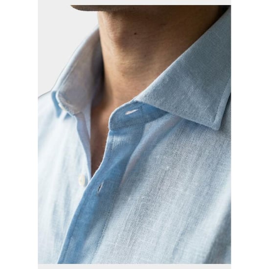 Bos Bright Blue Casual hemd lange mouw linnen shirt 5405.426/214 - Image 3