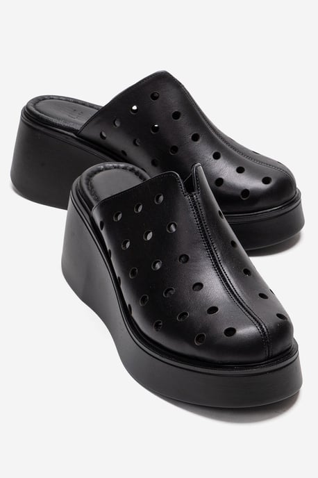 Nives Läder Kilklack Sandal - Image 1