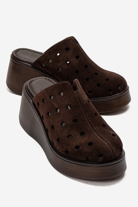 Nives Läder Kilklack Sandal - Image 1