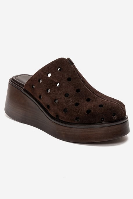 Nives Läder Kilklack Sandal - Image 3