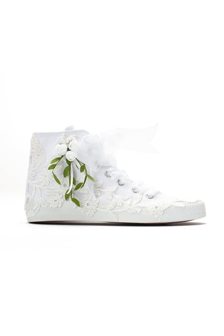 Sylvara Bloemen Kant Lint Bruids Hoge Sneaker - Image 2