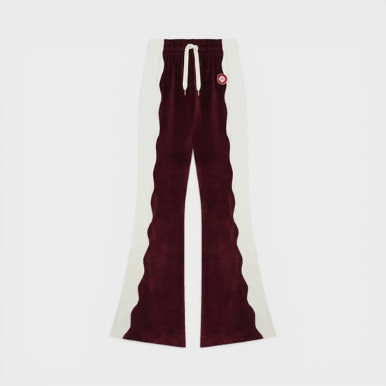 Casablanca Burgundy Velour Panelled Track Pant - Image 1