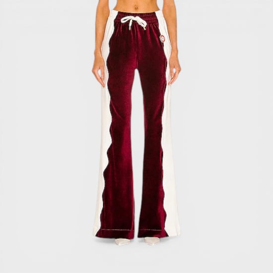 Casablanca Burgundy Velour Panelled Track Pant - Image 2