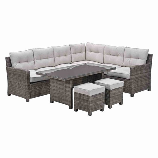 Garden Impressions Blue bird wicker lounge-dining set rechts / sand - Image 1