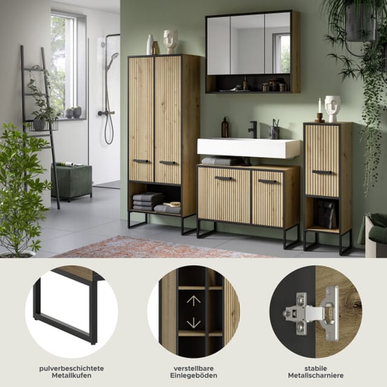 Furnilux Badcombinatie artisan oak functionele spiegelkast met wastafel moderne - Image 5