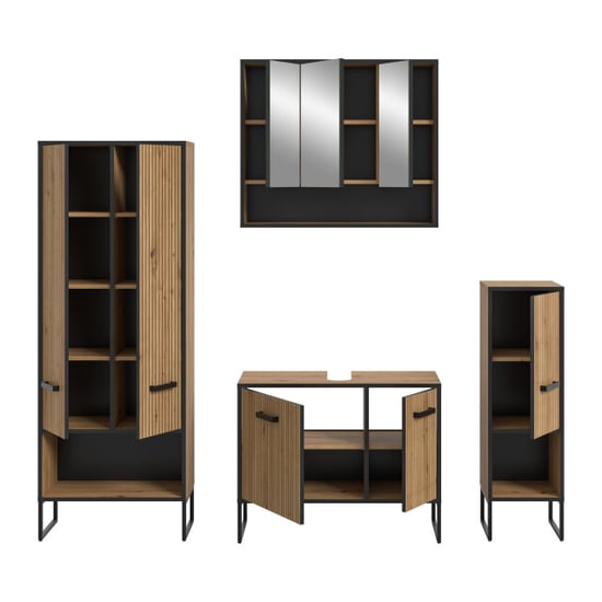 Furnilux Badcombinatie artisan oak functionele spiegelkast met wastafel moderne - Image 6