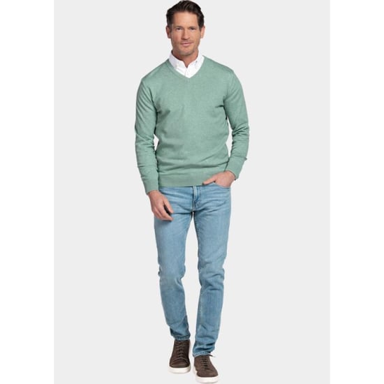 Bos Bright Blue Pullover heren cotton v-neck regular fit 618100cct-13/725 - Image 3