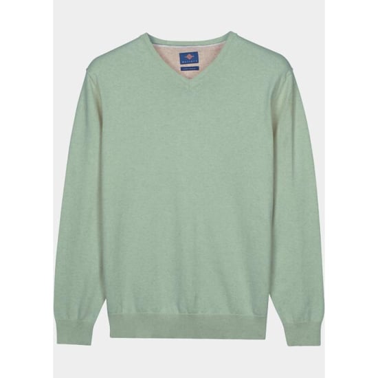 Bos Bright Blue Pullover heren cotton v-neck regular fit 618100cct-13/725 - Image 4