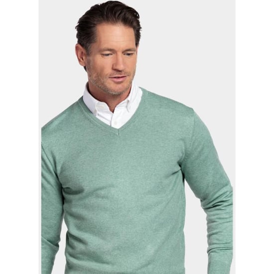 Bos Bright Blue Pullover heren cotton v-neck regular fit 618100cct-13/725 - Image 5
