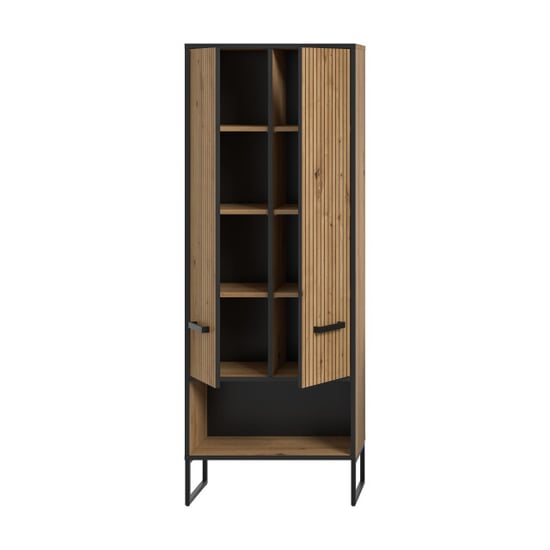 Furnilux Hoge kast breed functionele badkameropbergkast in artisan eik moderne - Image 4