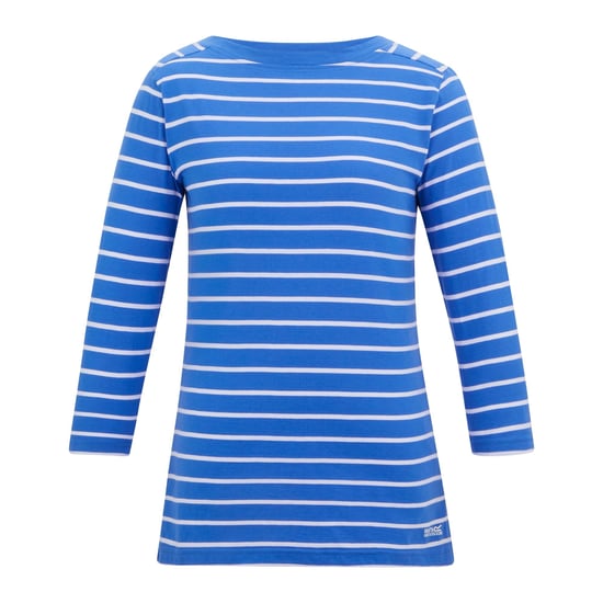 Regatta Womens/Ladies Baylette II Striped T-Shirt (Sonic Blue/White) - Image 1