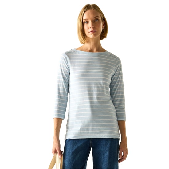 Regatta Dames/Dames Baylette II Gestreept T-shirt (Hemelsbreed/Wit) - Image 4