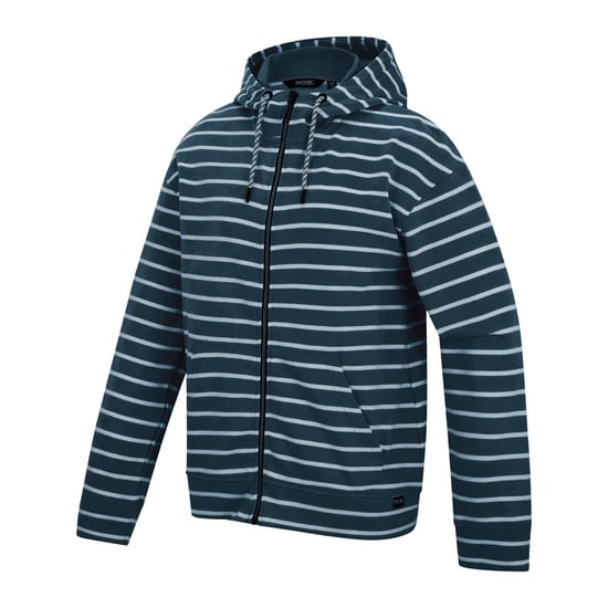 Regatta Dames/Dames Bayletta Gestreepte Hoodie met Volledige Ritssluiting (Marine, Wit) - Image 3
