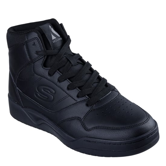 Men's Skechers Overlay High Top Fashion High Top Trainers Mens in Black/Black - Image 1