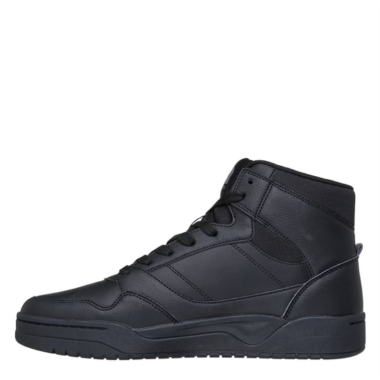 Men's Skechers Overlay High Top Fashion High Top Trainers Mens in Black/Black - Image 2