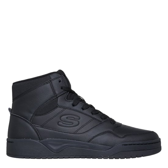 Men's Skechers Overlay High Top Fashion High Top Trainers Mens in Black/Black - Image 3