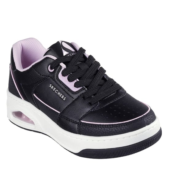 Women's Skechers Uno Court in Blk Lth/Pk Dlth - Image 1