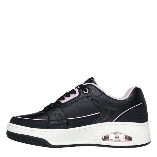 Women's Skechers Uno Court in Blk Lth/Pk Dlth - Image 2