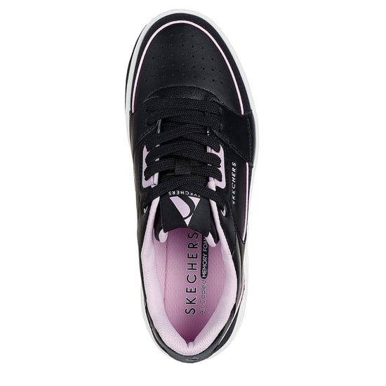 Women's Skechers Uno Court in Blk Lth/Pk Dlth - Image 5