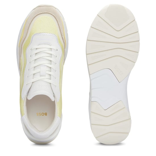 Women's Boss Skylar Lace Up Chunky Trainers in Open White - Image 6