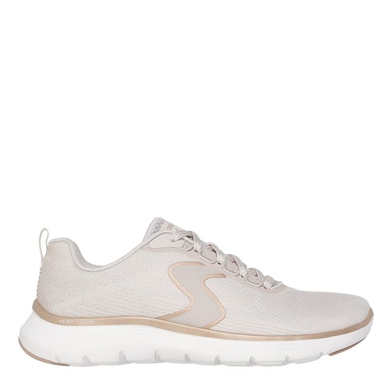 Women's Skechers Flex Appeal 5.0 Slip On Low Top Sneakers in Natural/Gold - Image 3