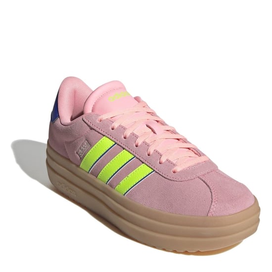 Women's adidas Court Bold Trainers in Pink/Green - Image 3