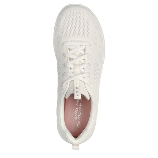 Women's Skechers Mesh Lace Up W Memory F Slip On Trainers Womens in Off White - Image 5