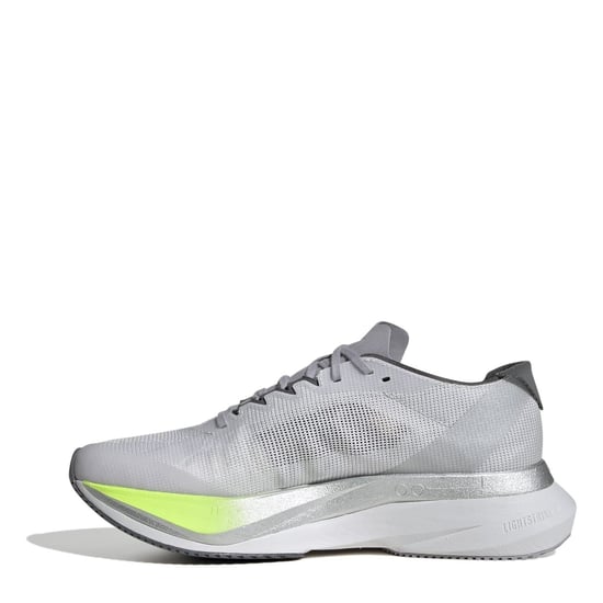Women's adidas Adizero Boston 12 Road Running Shoes in Grey/Red/Lmn - Image 2