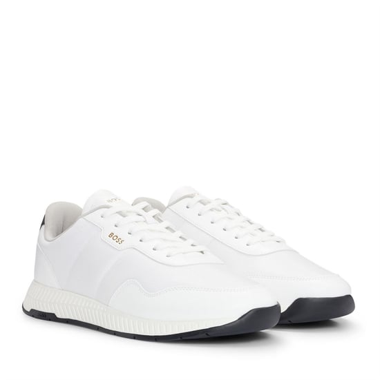 Men's Boss Titanium Runner Trainers in White - Image 3