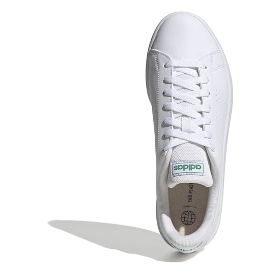 Men's adidas Advantage Base Trainers in White/Green - Image 5