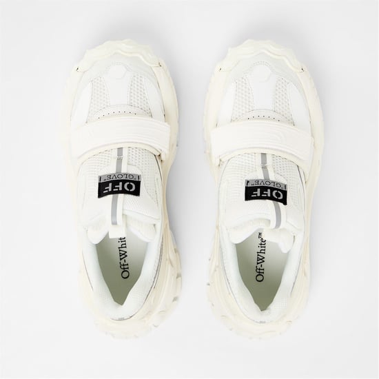 Men's Off White Round Toe Slip On Sneakers in White - Image 1