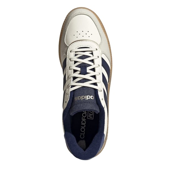 Women's adidas Breaknet Low Top Lace-Up Sneakers in White/Blue - Image 5