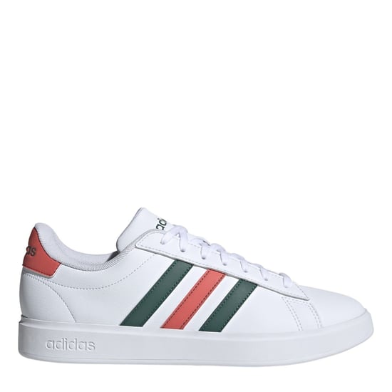 Men's adidas Grand Court 2.0 Low Top Trainers in White/Green/Pre - Image 1