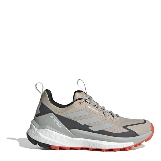 Women's adidas Terrex Free Hiker 2 Low Gore-Tex Hiking Sneakers in Beige/Blk/Ornge - Image 1