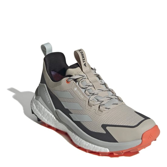 Women's adidas Terrex Free Hiker 2 Low Gore-Tex Hiking Sneakers in Beige/Blk/Ornge - Image 3