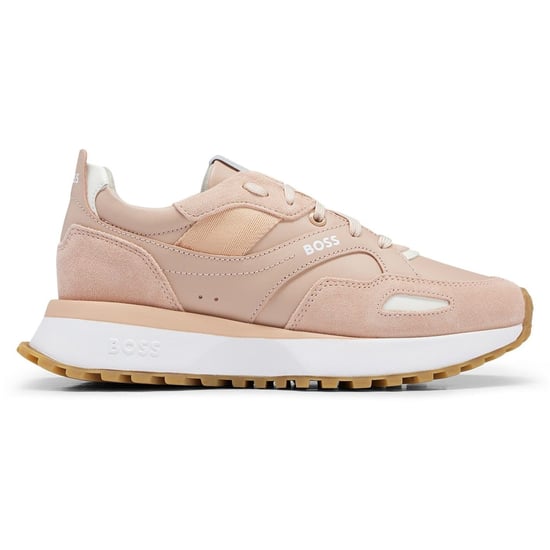Women's Boss Jonah Runn Lace Up Low Top Sneakers in Light Beige - Image 1