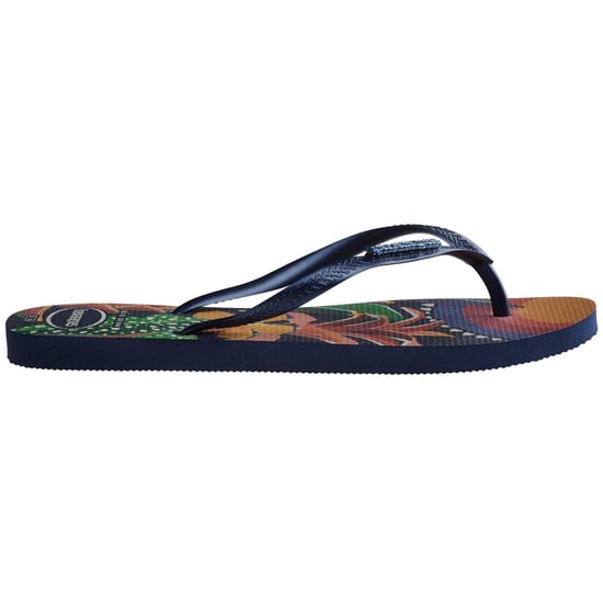 Women's Havaianas Slim Tropical Floral Flip Flops in Dark Black - Image 3