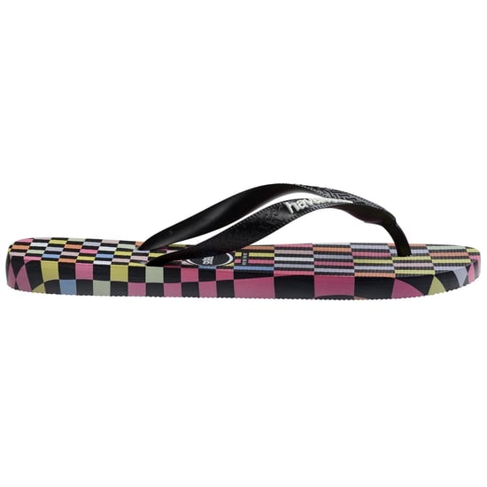 Women's Havaianas Checkerboard Print Thong Toe Flip Flops in Ice Grey/Black - Image 1