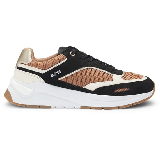 Women's Boss Skylar Low Top Trainers in Medium Beige - Image 3