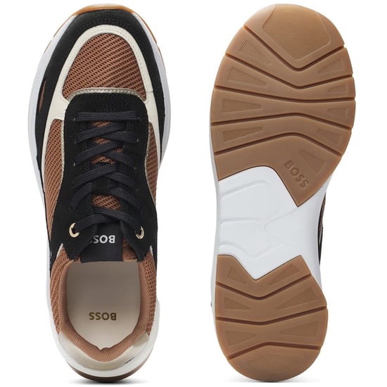 Women's Boss Skylar Low Top Trainers in Medium Beige - Image 4