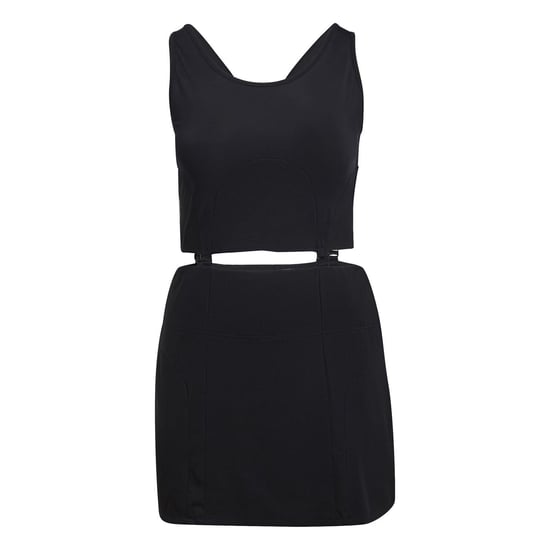 Women's adidas Rib Scoop Neck Mini Bodycon Dress in Black - Image 1