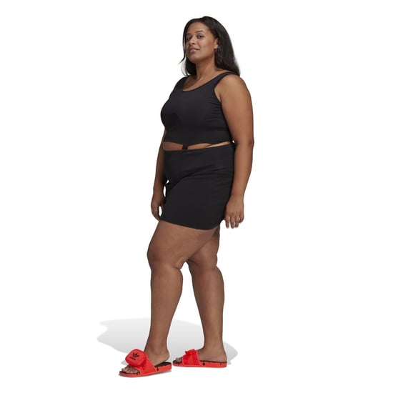 Women's adidas Rib Scoop Neck Mini Bodycon Dress in Black - Image 5