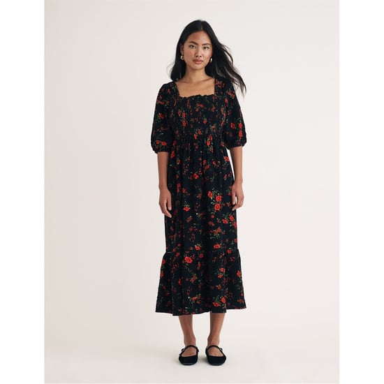 Women's Nobodys Child Elsa Square Neck Midi Dress in Black - Image 1