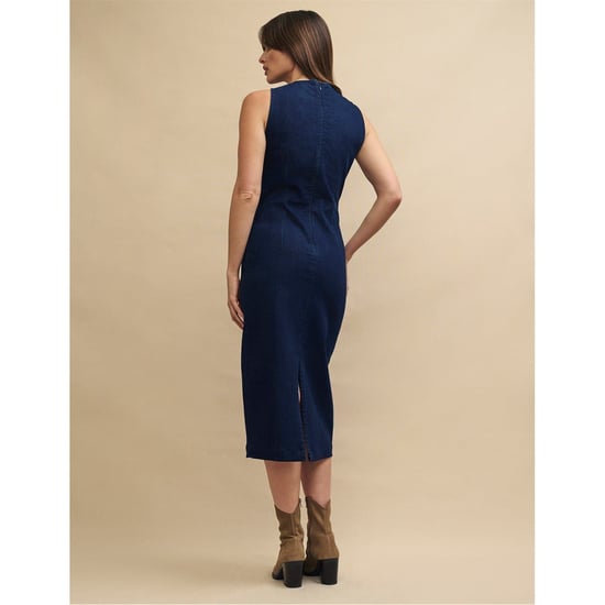 Women's Nobodys Child Farringdon Midi Bodycon Dress in Blue - Image 4