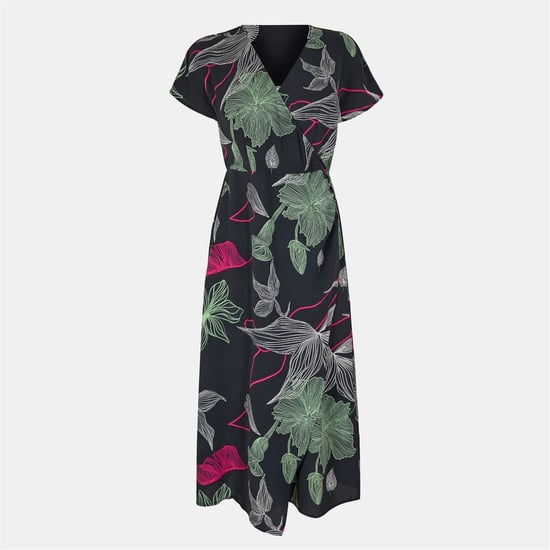 Women's Vero Moda Jane V-Neck Mini Wrap Dress in Black - Image 1