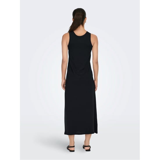 Women's Only May Logo Print Crew Neck Maxi A-Line Dress in Black - Image 3
